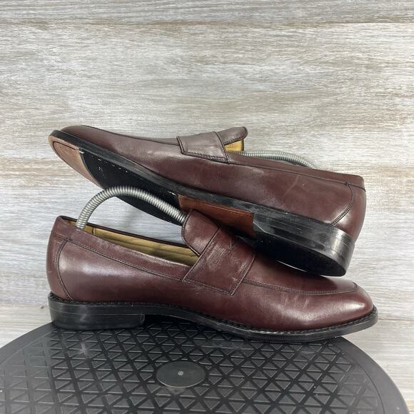 Tauer & Johnson Men’s brown Leather Slip On Penny Loafers Size 10 B - Picture 7 of 8